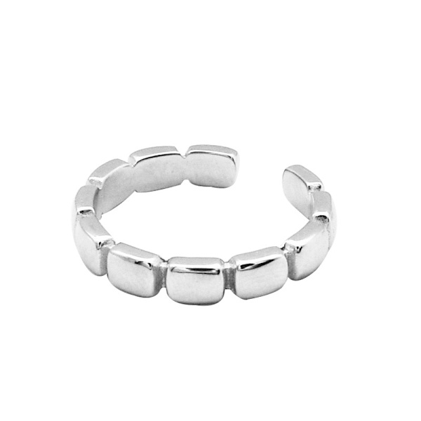 Lätt lyx stil smycken silver geometrisk fyrkantig fingerring ins koreanska person