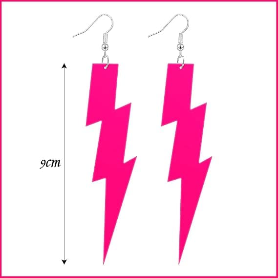 3 par 80'er neon øreringe Halloween vedhæng retro akryl drop dangle til kvinder