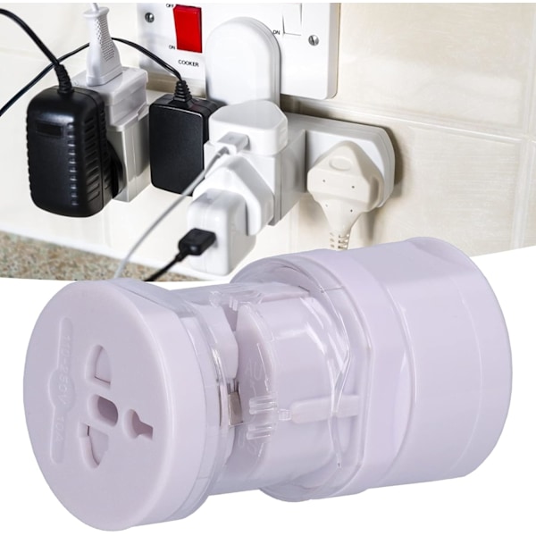 Rejseadapter Universal Strømomformer - Must-Have Internationalt Rejsetilbehør til Verdensomspændende Brug - UK EU US JP AU CN 110-240V 50/60Hz (Hvid)