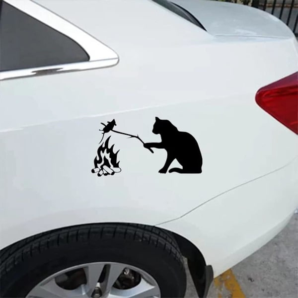Bilsticker Rostad Katt Mus Bilsticker Djur Dekal Rolig Sticke