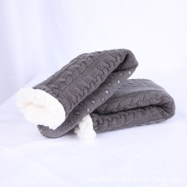 Womens Non Slip Slipper Socks Vinter Varme Bløde Hyggelige Fuzzy Fleece-