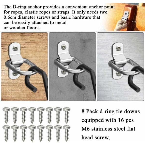 10 STK Galvanisert jern Surring Ring Rustfritt stål Båtkrok Heavy Duty D-Shape