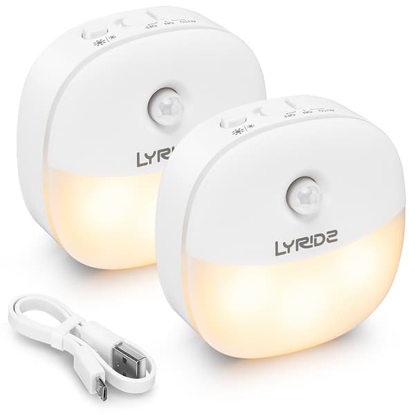 Oppladbar nattlampe, Mini - Bevegelsessensor, Varm hvit