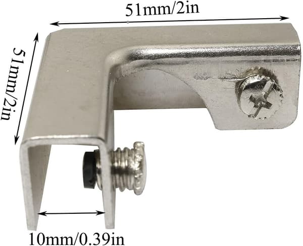 4 stk. L-formet glasbeslag 2-vejs glasforbindelser til 6-10mm møbler