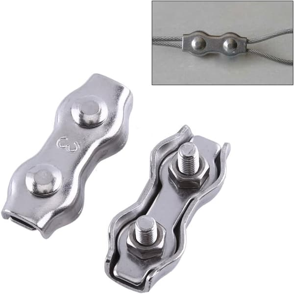10 stk M3 Duplex rustfritt stål kabelbåndsklips for Inox-kabel