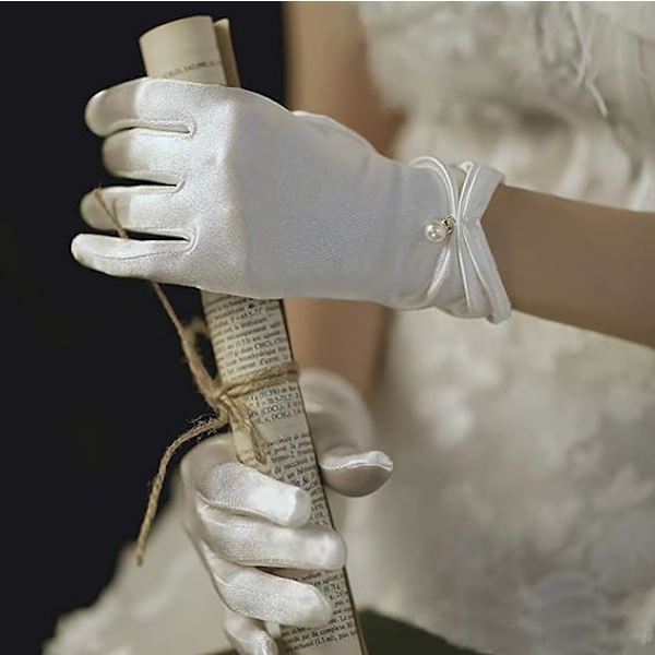 Spets handskar för brud Elegant korta spets handskar handled spets handskar
