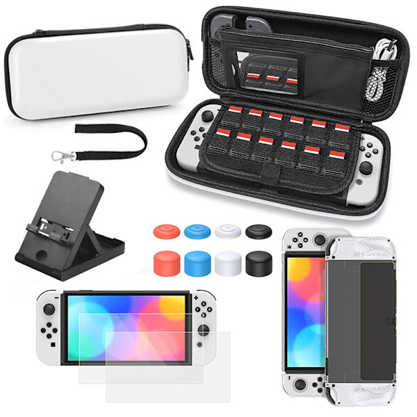 Switch OLED Hard Zippered Storage Case for Switch og tilbehør