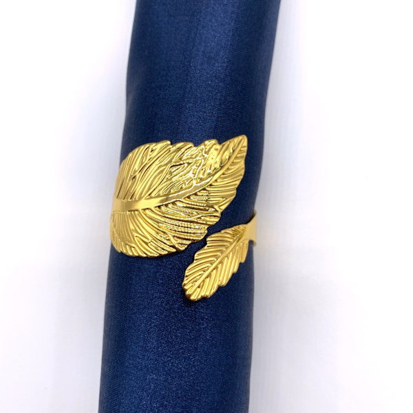 12 st guldpläterade servettringar