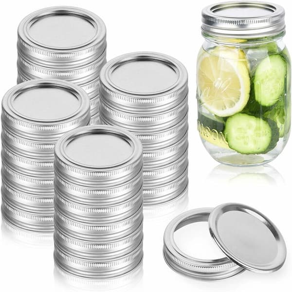 Mason Jars Lids, 24Pack 70mm Regular Mouth Leak Proof Canning Lids Split Type Lids