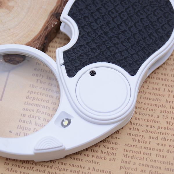 Lighted Magnifier, Lighted Magnifying Glass, 5X Handheld Pocket Magnifier,