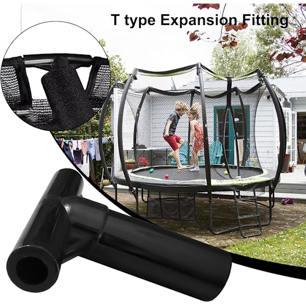 Trampolin T-stycke, 3 st Trampolin Skyddsnät Stolpe Ändstycken, T-format Trampolinrör Hylsa, T-stycke Trampolinkopplingar Snabbkopplingsstång Ändstycken