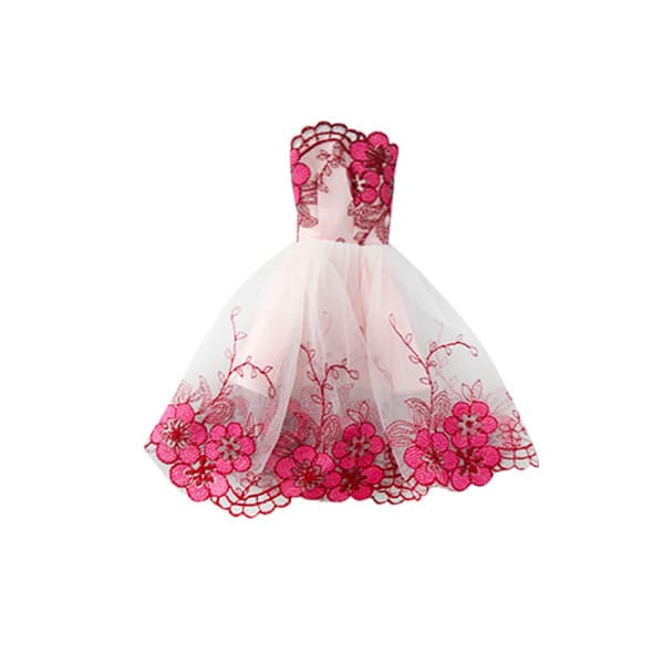 5 stk 30CM Barbie dukke brodert prinsessekjole