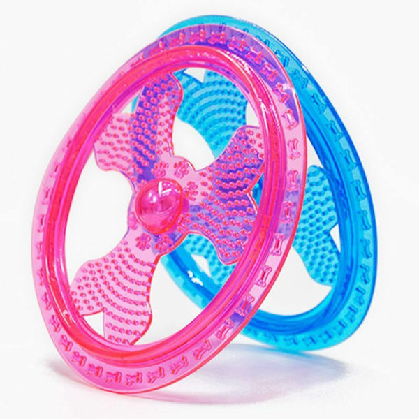 Hundfrisbee med blinkande LED-lampor för lek på natten