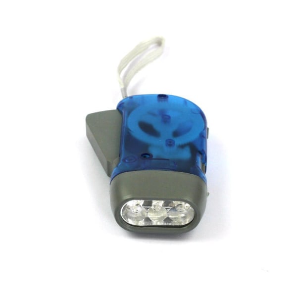 3 LED dynamo ficklampa - blå