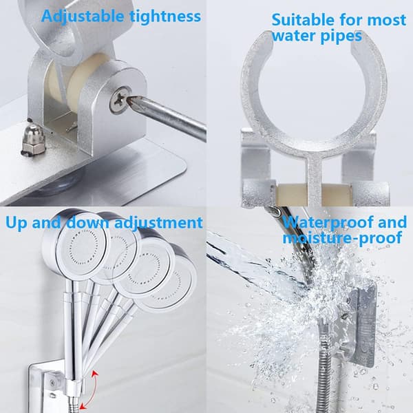Elektroplettering Antik Messing Veggmontert Dusjhodeholder Base Holder Fast Sete Hotell Baderomstilbehør