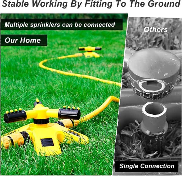 Automatisk grässprinkler för trädgård, justerbart spraymönster