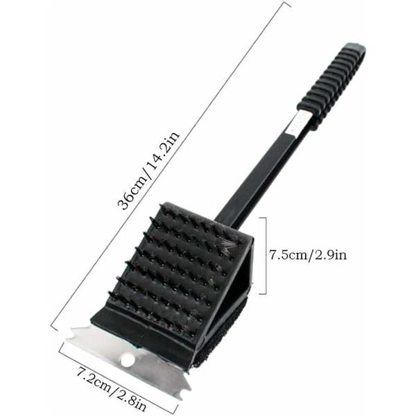 Grillbørste med skraber 36X7,2cm Sort