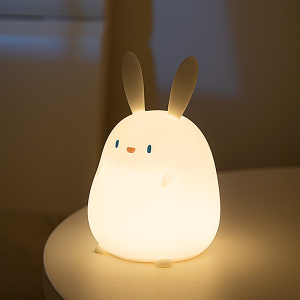 1 st Söt kanin nattlampa - Bärbar silikonlampa - USB Rechar