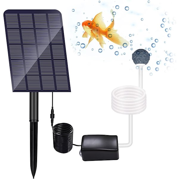 Solcellsdammsluftare, 2,5 W solcellsluftpump, solcellsdammpump, akvarium