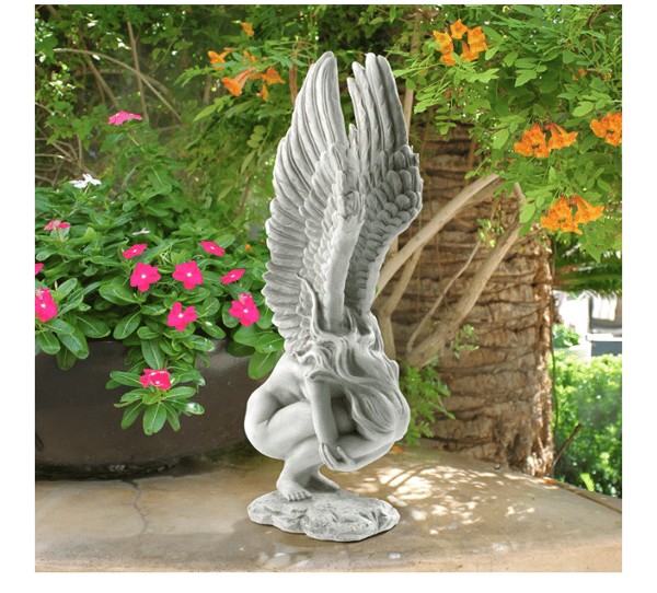 Engel Remembrance og Redemption Religiøs hagestatue, Polyresin