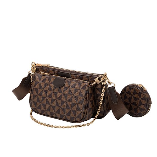 Uusi kuvio monivärinen muotibrändin suunnittelija 3-IN-1 Messenger-laukku Crossbod