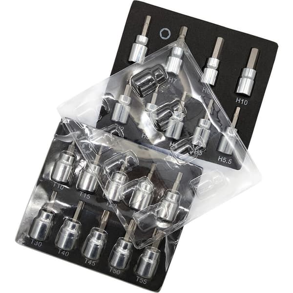 Hex Allen Key/Socket Bits 3/8\" 9stk 3/8 Hexagon Press Batch Sleev