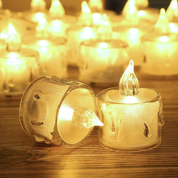 24 stk stearinlys te lys flammefri LED te lys, varmt hvitt lys, 3.8*5cm