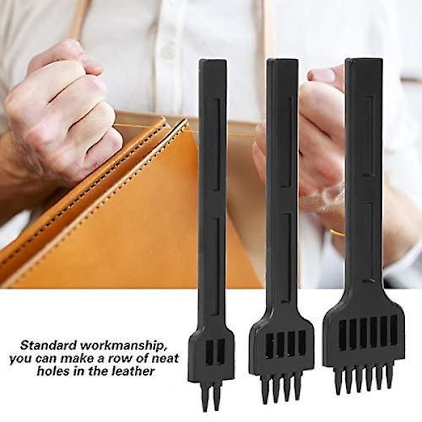 3 stk. 4mm læderværktøj DIY værktøj 2/4/6 spids mejsel stål syning håndhul
