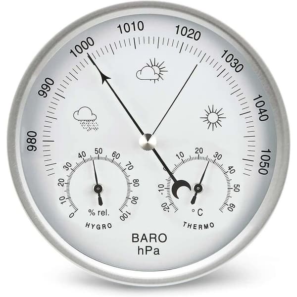 Analog barometer väderstation med termometer hygrometer