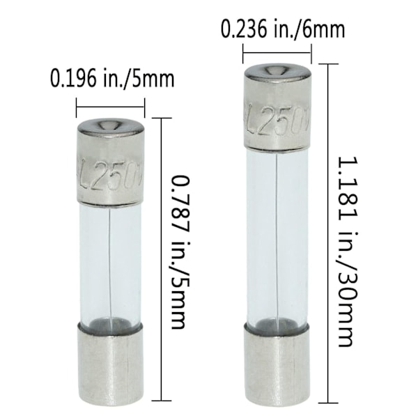 AUKENIEN 24 Værdier 400 Stykker Glassikring 5x20mm 0.25A 0.5A 1A 1.6A 2A 2.5A 3A 3.15A 4A 5A 6.3A 8A 10A 12A 15A 20A 250V 6.3x32 6x30 mm 0.5A 1A 2A 3A 5