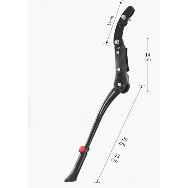Justerbart cykelstöd i aluminiumlegering, kraftigt, stöd för MTB (Svart)