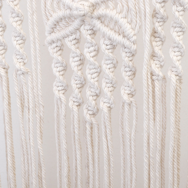 1 kpl käsin kudottu hapsureunainen seinävaate - Puuvillaseinäkoriste, beige, 30*8