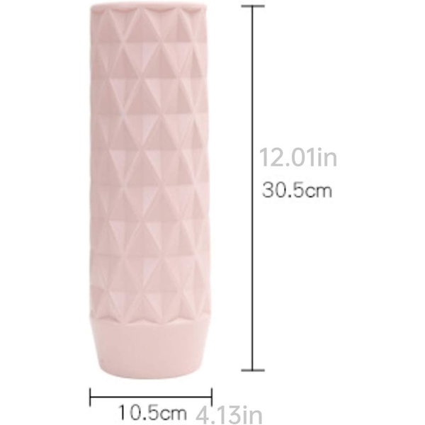 King Style Vas i plast för blommor, hållbar, modern och dekorativ för vardagsrum, kontor, bröllopsdekoration (rosa)