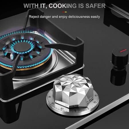 Mekanisk køkkentimer, rustfrit stål køkkentimer, med magnetalarmlyd