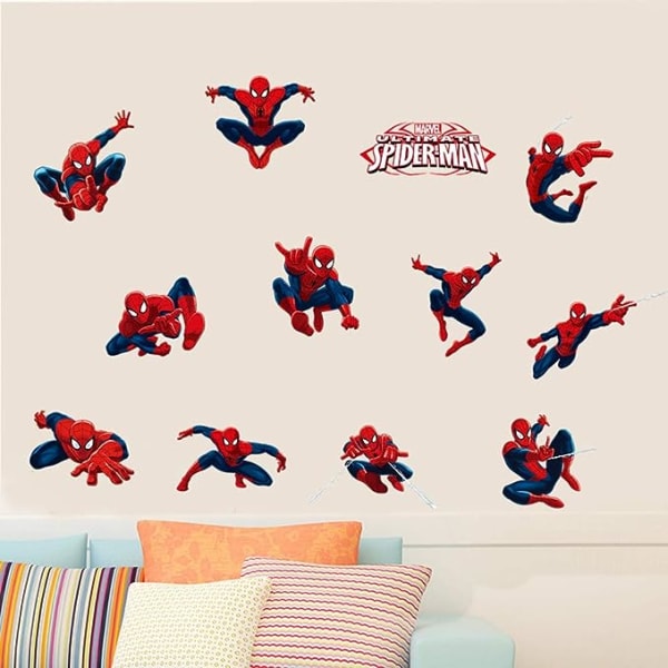 Spiderman-effekt väggdekaler klistermärken sovrumsdekor dekoration