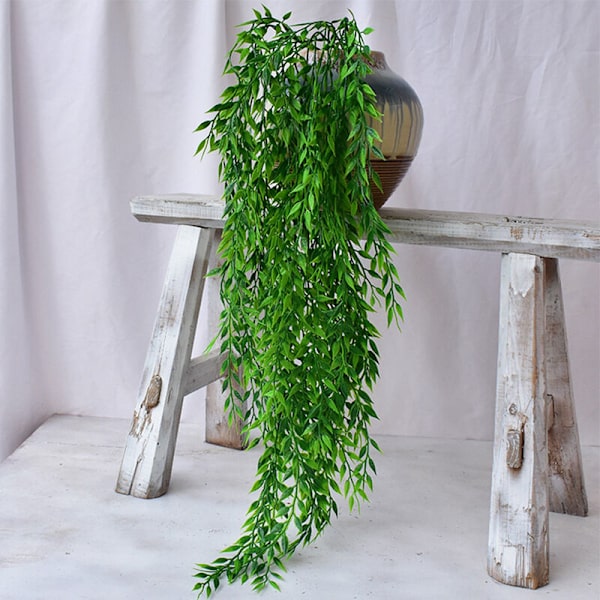 2 stk. kunstig efeu planter guirlande vin falske plastik blade W