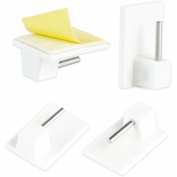 Set med 20 självhäftande krokar för gardinstång - 2,8 x 1,9 x 1,1 cm