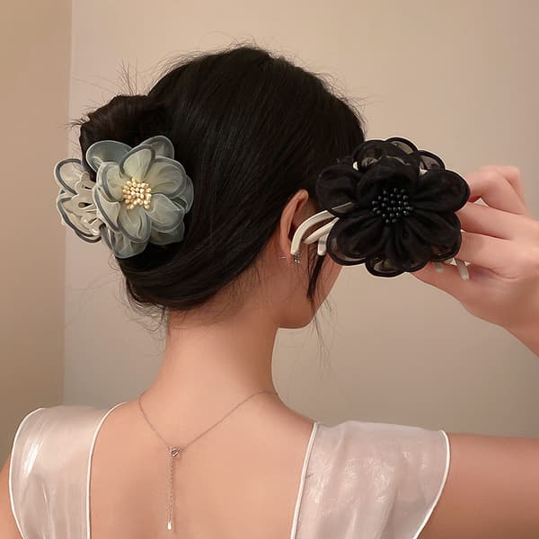2 stk. Elegant Chiffon Blomster Hår Klo Klemme Damer Hår Tilbehør