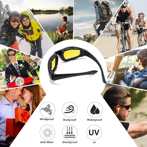 Motorcykelglasögon Vadderade glasögon UV-skydd Dammtät Windpro