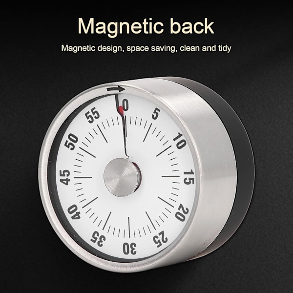 Mekanisk timer, magnetisk timer, 60 minuters nedräkningstimer med