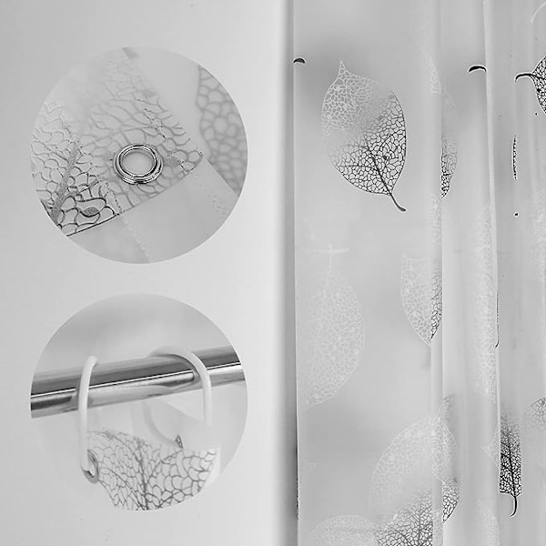 Antimug-bruseforhæng 180 × 200 cm Vandtæt bruseforhæng 12 gardinkroge
