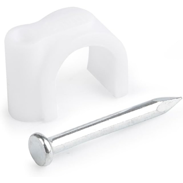 400 stk. Sæt med kabelklemmer - Runde kabelklemmer 4mm 6mm 8mm 10mm (Hvid)