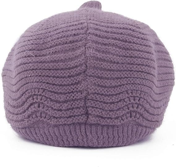Dames Vinter Varm Slouchy Kabel Strik Hue Skull Hat med Viso