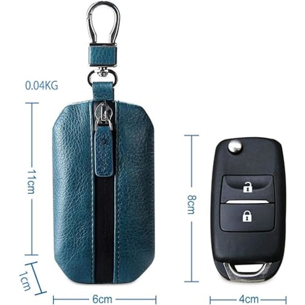 Bilnøgletaske i ægte læder Nøgleringholder Bærbar Vandtæt Mini Walle