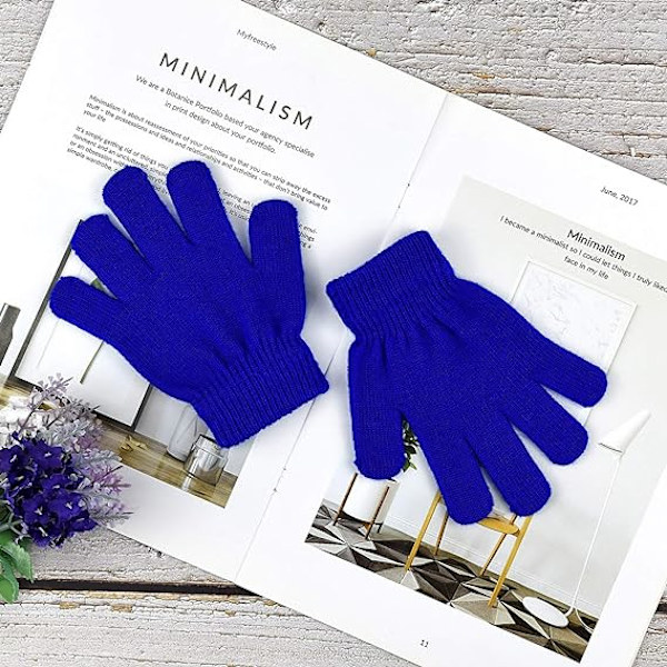 4 par vinterhandskar för barn, stickade handskar för barn, varma stretchiga stickade magiska handskar med hela fingrar