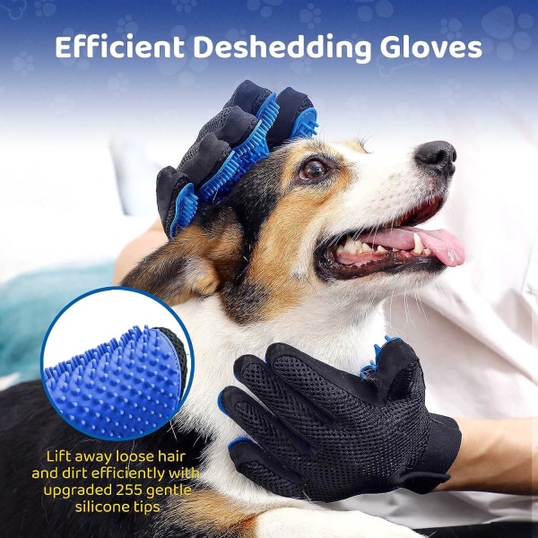 Pet Grooming Gloves Cat Brushes Gloves for Gentle Shedding - Effi