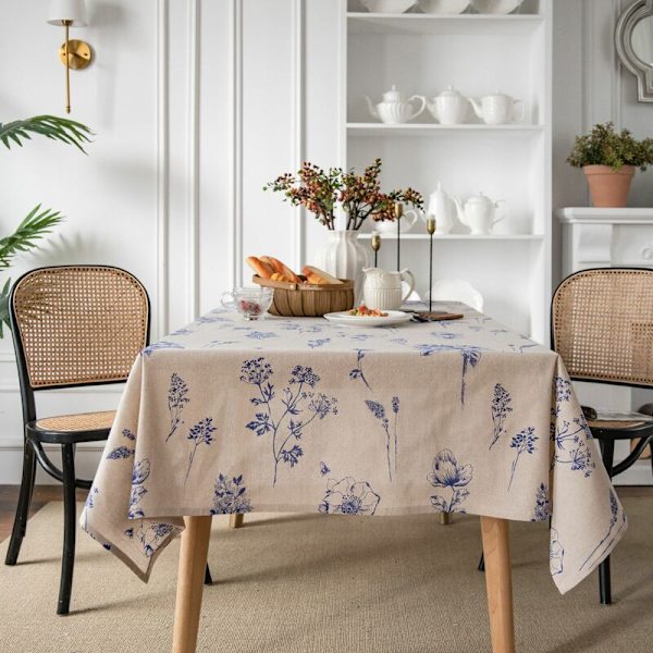 Liten bi blommigt mönster skiss fräsch bomull linne bordsduk B