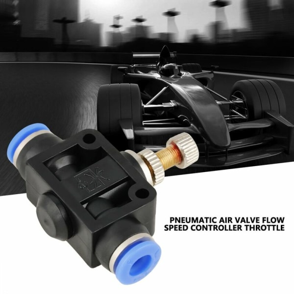 1 st Push-in Butterfly Hose Cruise Control Pneumatisk Luftflödesregler Ventilkontakt 4mm Snabbkoppling