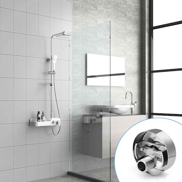 Duschblandare Adapter, 2 Stycken Duschblandare Adapter, Lång och Justerbar Duschblandare Adapter, för Justering av Vattenventilen, Löser Vattenläckage