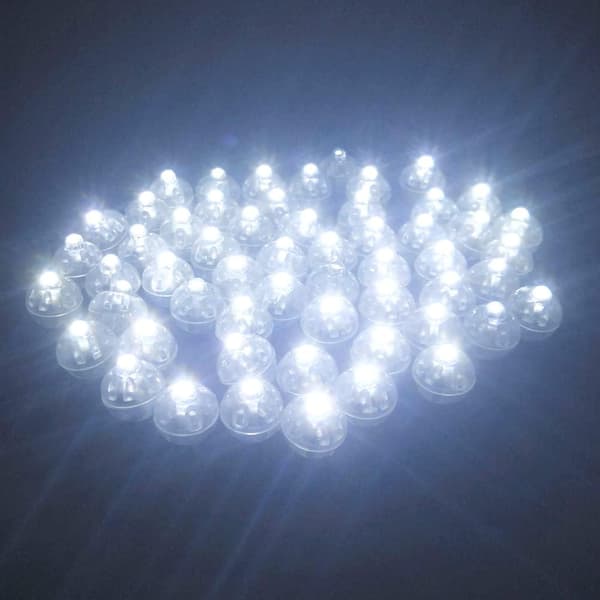 100 stk. LED Mini Rund Ballong Lys, Ball Lys til Papir L